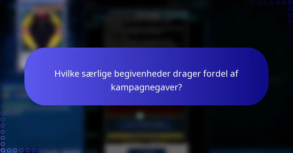 Hvilke særlige begivenheder drager fordel af kampagnegaver?
