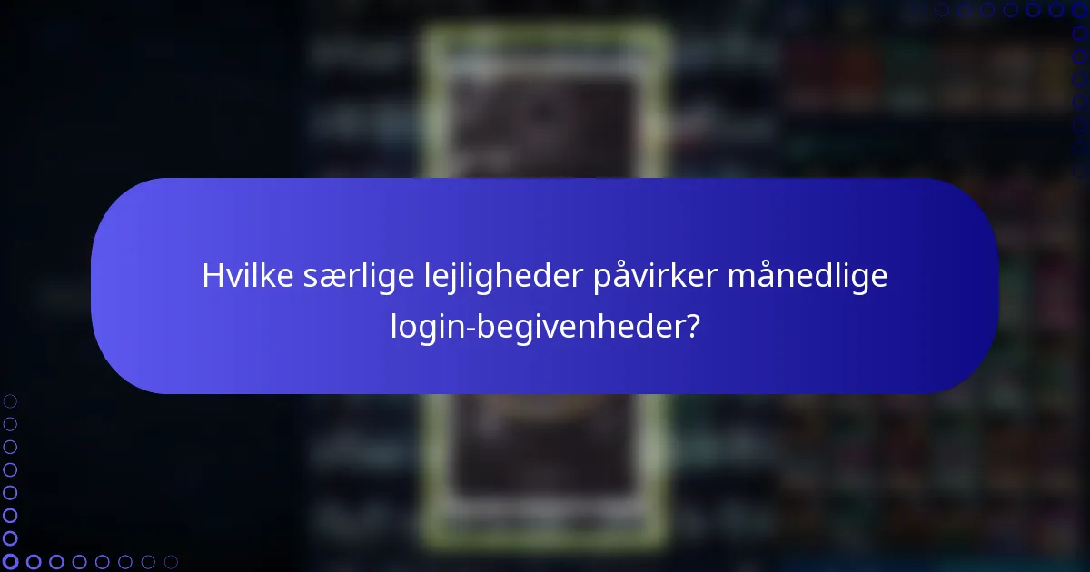 Hvilke særlige lejligheder påvirker månedlige login-begivenheder?