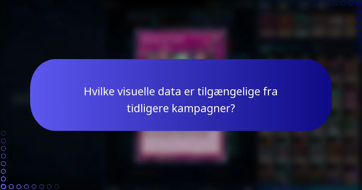 Hvilke visuelle data er tilgængelige fra tidligere kampagner?